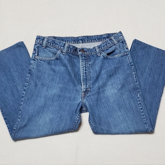 VINTAGE 70s Levi's 646 Orange Tab High Rise Cropped Flare Bell Bottom Jeans - Picture 3 of 12